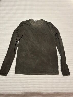 Cotton Citizen Men's Long-Sleeve Crewneck — Olive Medium